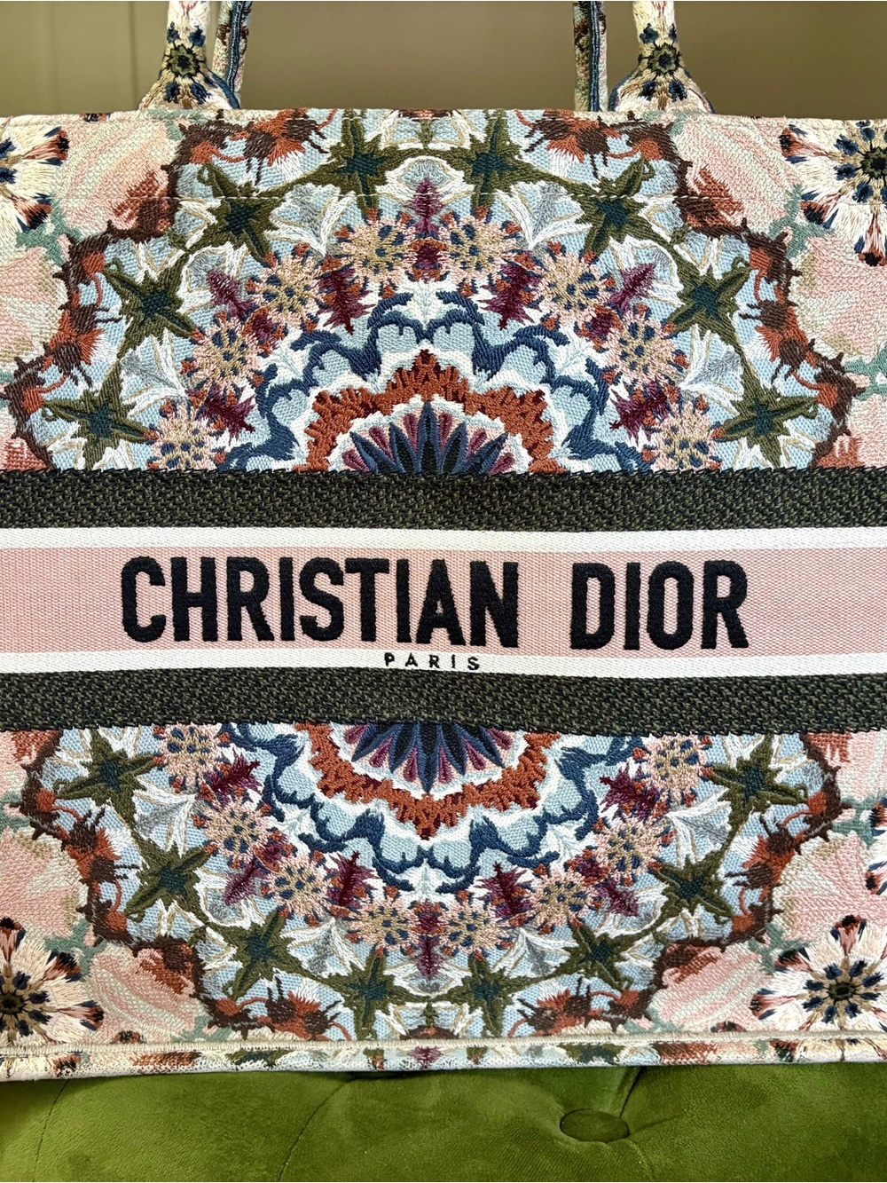 Dior Pink Multicolor Embroidered Book Tote - Picture 2 of 16
